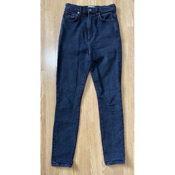 Agolde Black High Rise Pinch Waist Skinny Jeans Size 26 - Picture 3 of 11